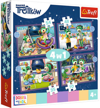 Trefl Puzzle 4w1 Dobranoc Rodzina Treflików