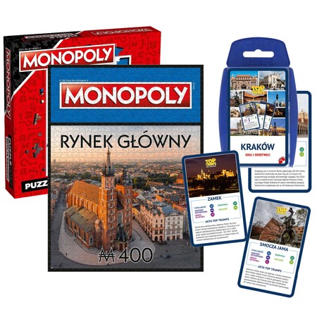 Winning Puzzle Monopoly Kraków Rynek Główny 1000 elementów + Gra karciana GRATIS