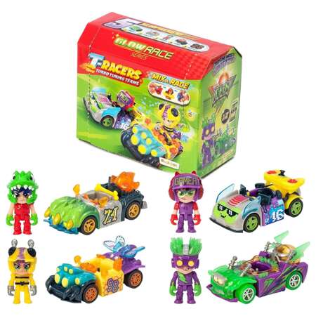 Zestaw 4-pack T-Racers Glow Race Samochód Świecący w ciemności