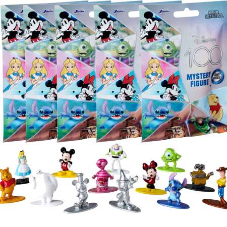 Zestaw 5 saszetek Disney 100 metalowa figurka Nano Metalfigs niespodzianka