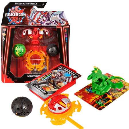 Zestaw Bakugan Starter Pack Gra strategiczna zestaw startowy 3 figurki Special Attack Dragonoid