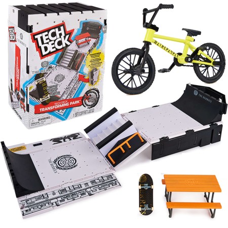 Zestaw Tech Deck Fingerboard deskorolka Transformujący Skate Park Rampa i fingerbike BMX mini rower Wethepeople + akcesoria