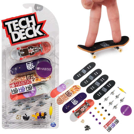 Zestaw kolorowe deskorolki fingerboard 4-pak Prace ręczne Habitat Tech Deck